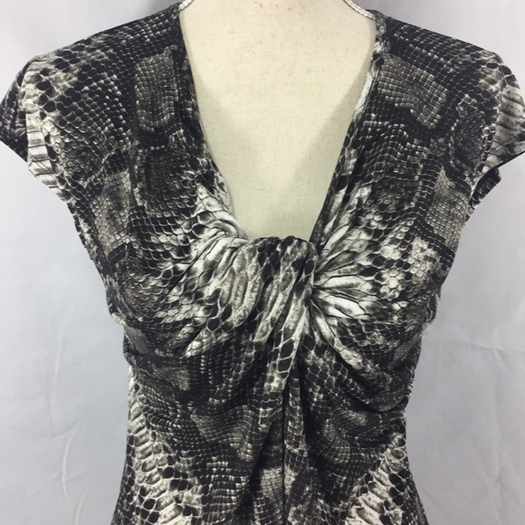 Michael Kors snakeskin knotted collar jersey top - Picture 2 of 5
